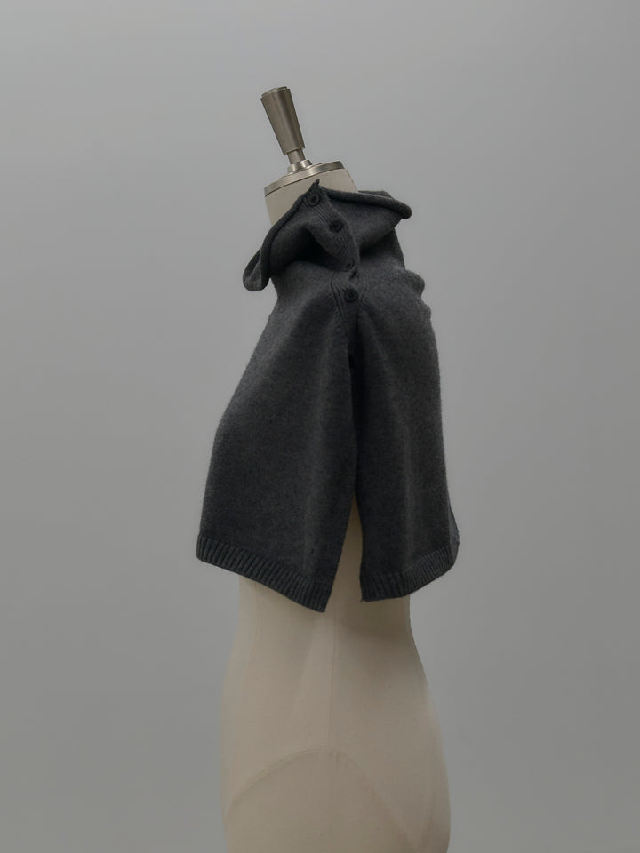 ケープ付き2WAYフロントスリットニットトップス