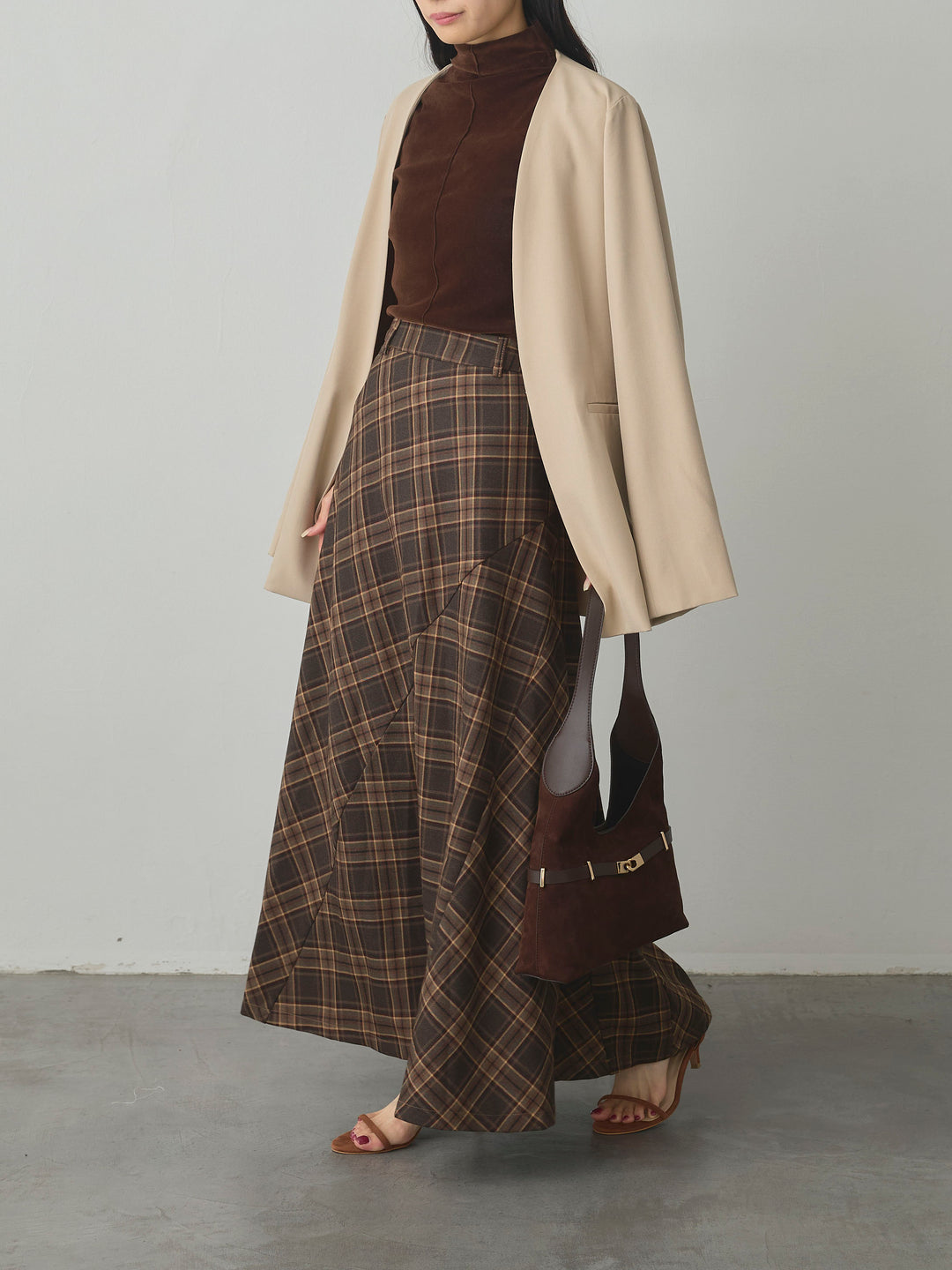 【Essential】フロントホックノーカラージャケット