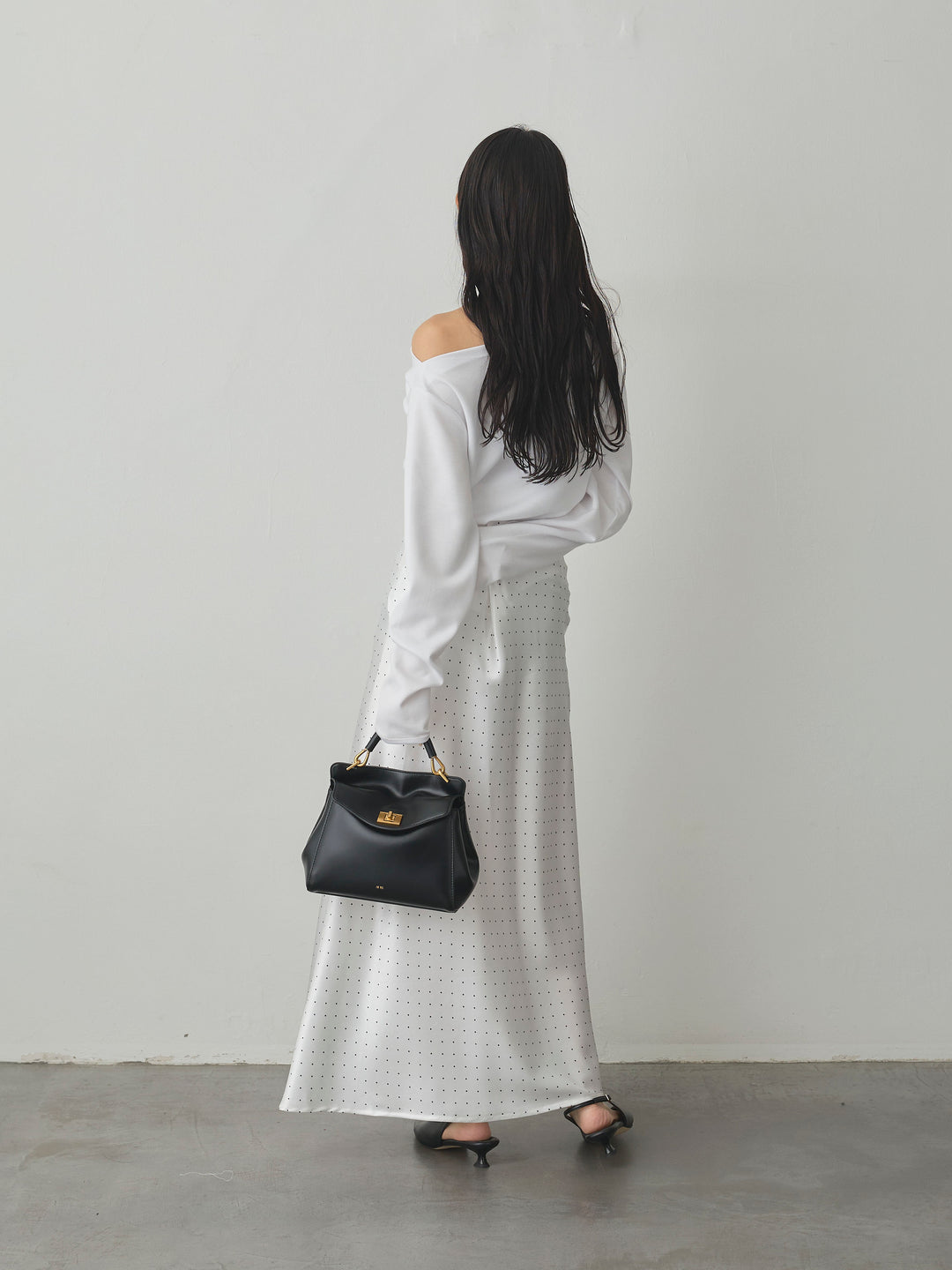 [予約]ドットサテンスカート