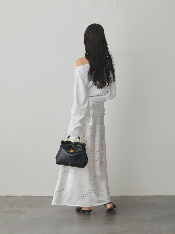 [予約]ドットサテンスカート