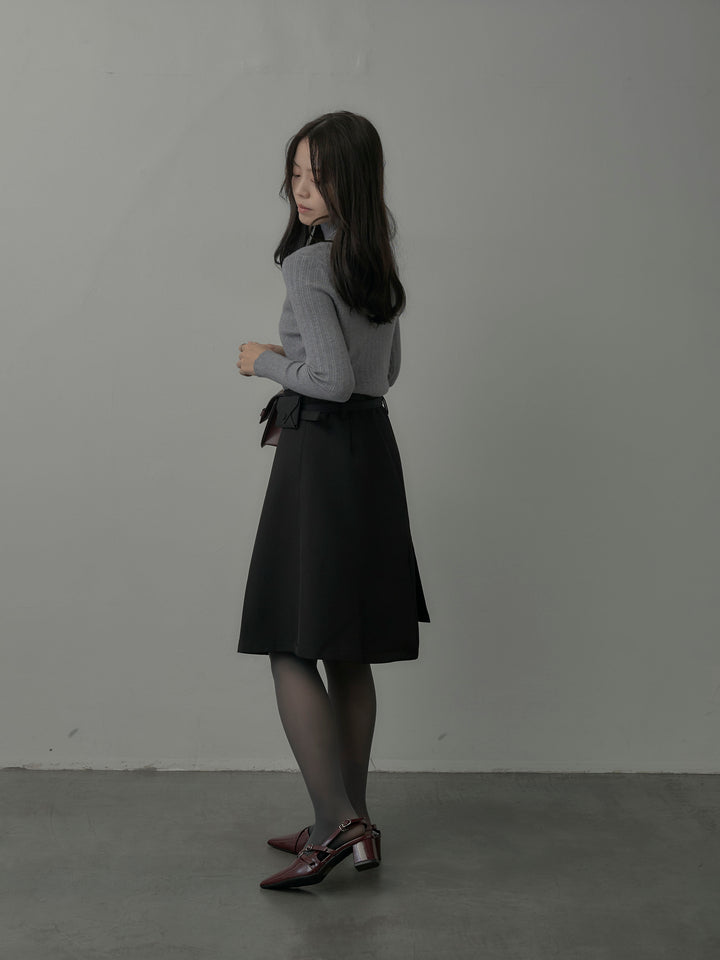 ウエストポーチ付きミディスカート