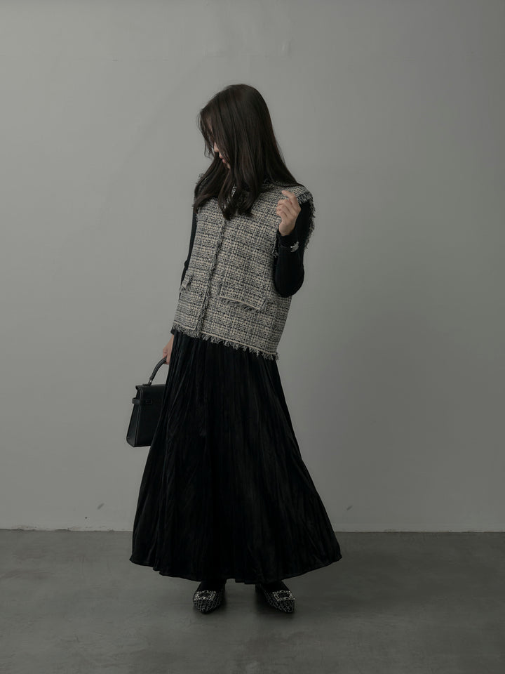 ベロアワッシャープリーツスカート