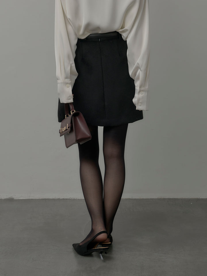 【Essential】ウールタッチミニスカート