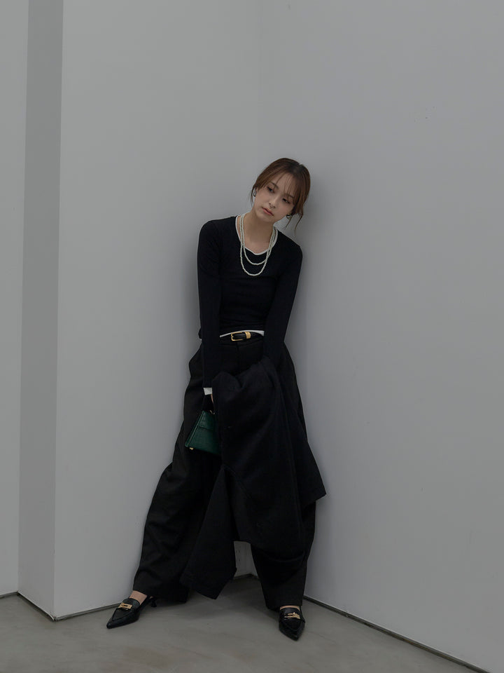 カーブデザインスウェットライクパンツ