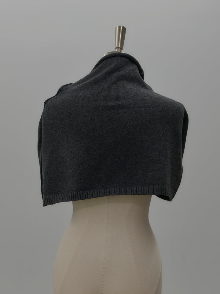 ケープ付き2WAYフロントスリットニットトップス