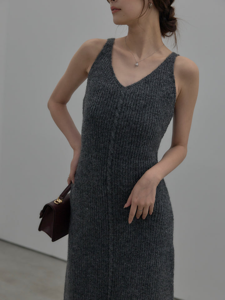 リュクスリブニットロングドレス