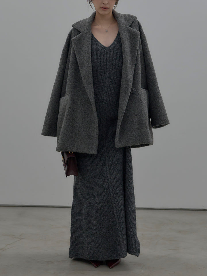 リュクスリブニットロングドレス