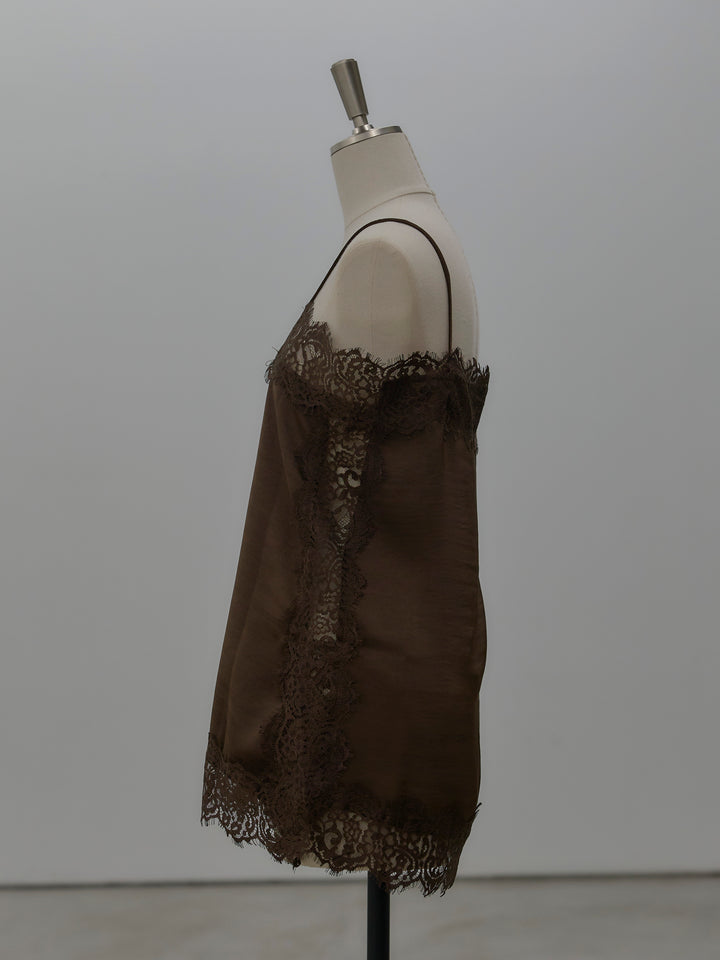 レースサテンキャミソール