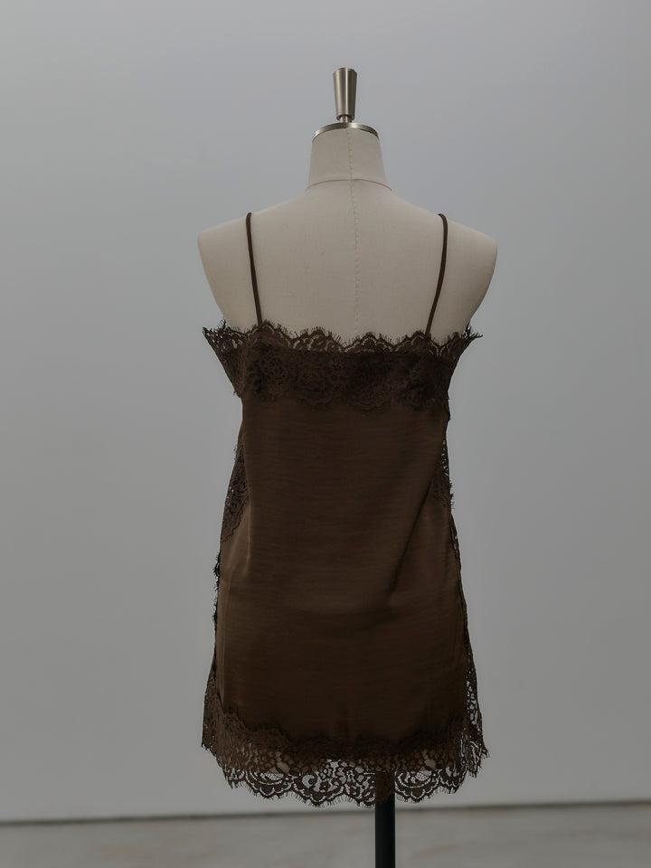 レースサテンキャミソール