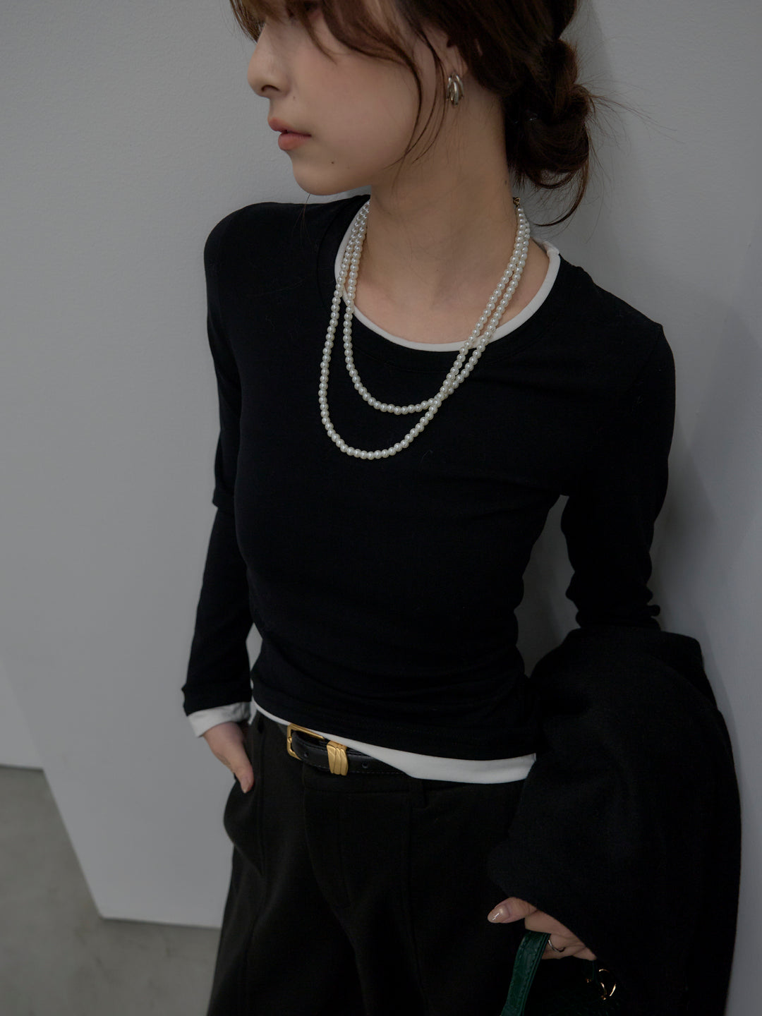 バイカラーレイヤードカットソー