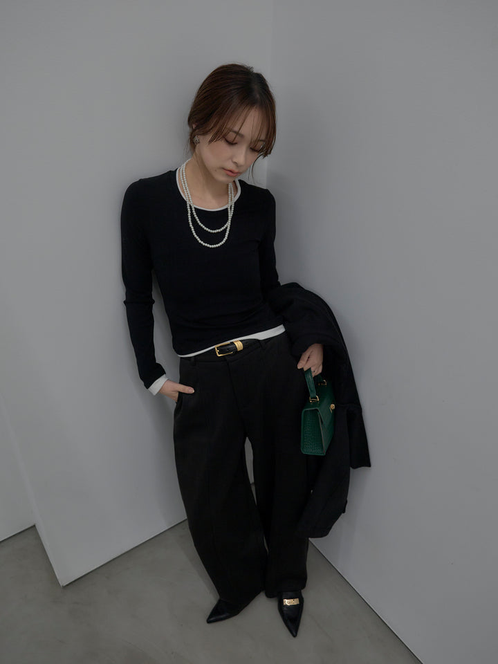 バイカラーレイヤードカットソー