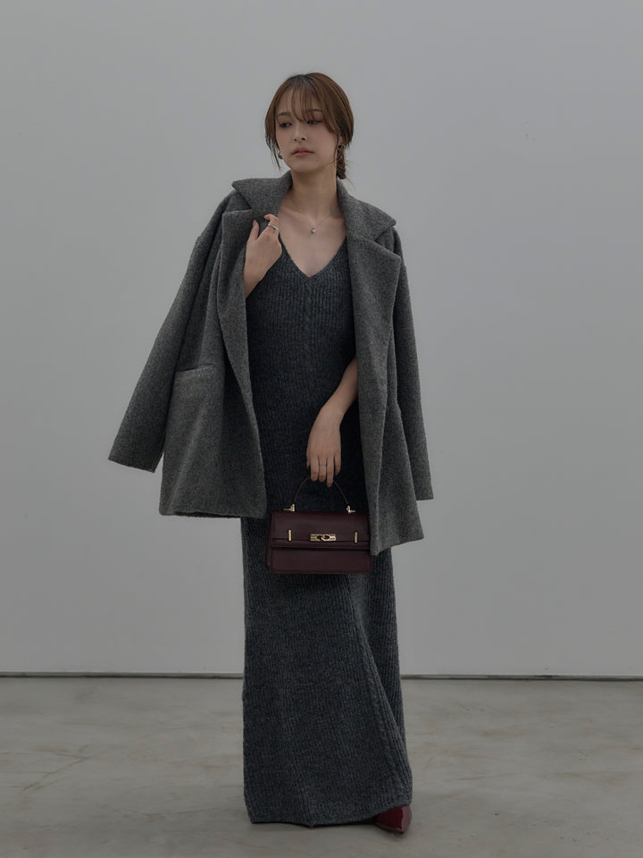 リュクスリブニットロングドレス