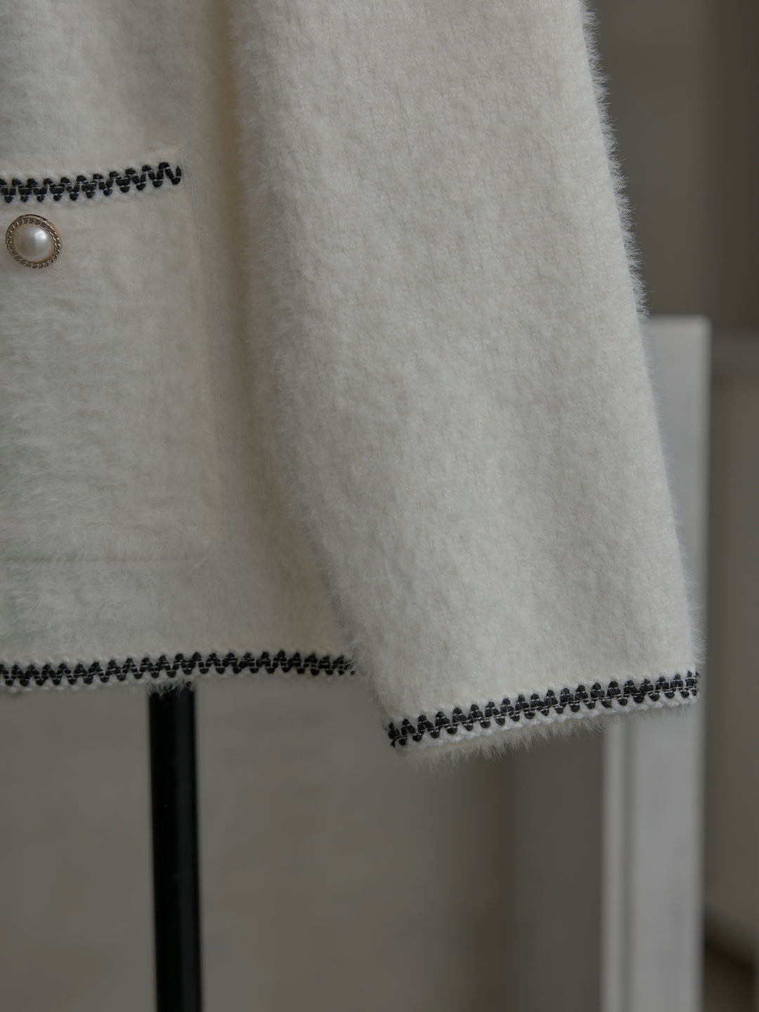 モヘアタッチパールボタンニットカーディガン