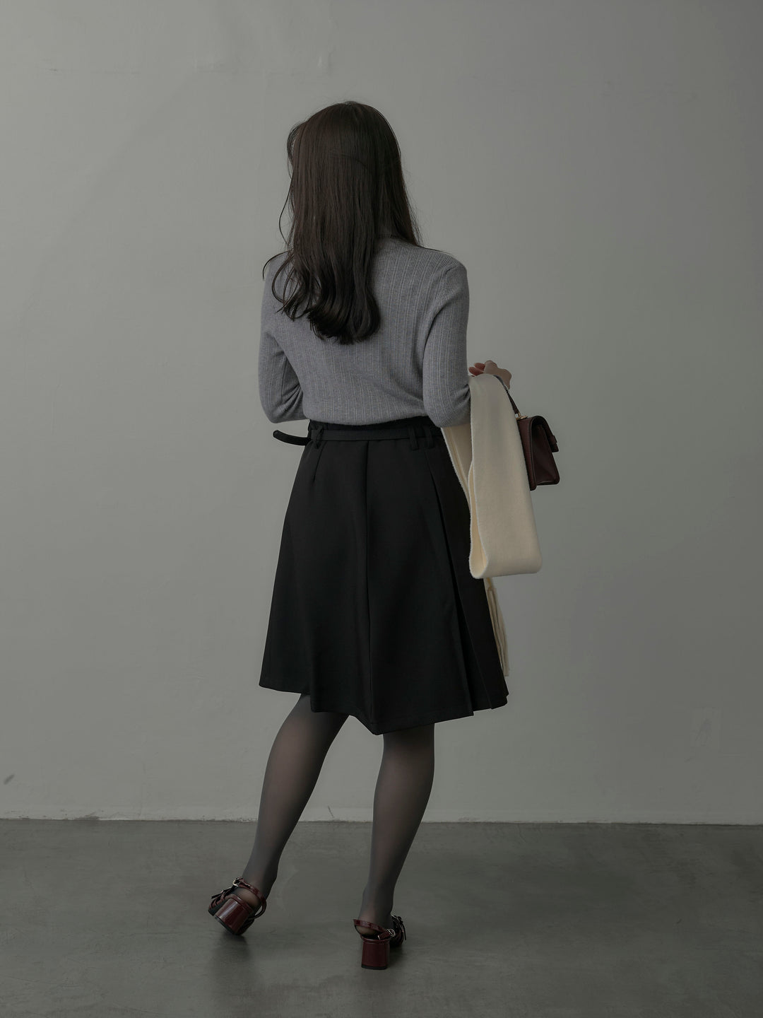 ウエストポーチ付きミディスカート