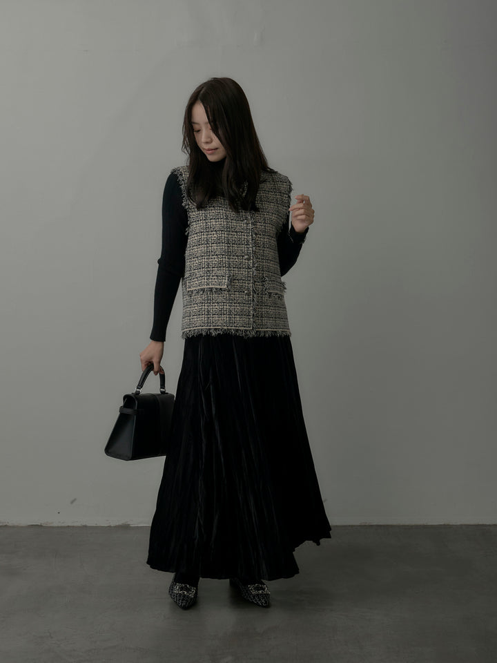 ベロアワッシャープリーツスカート