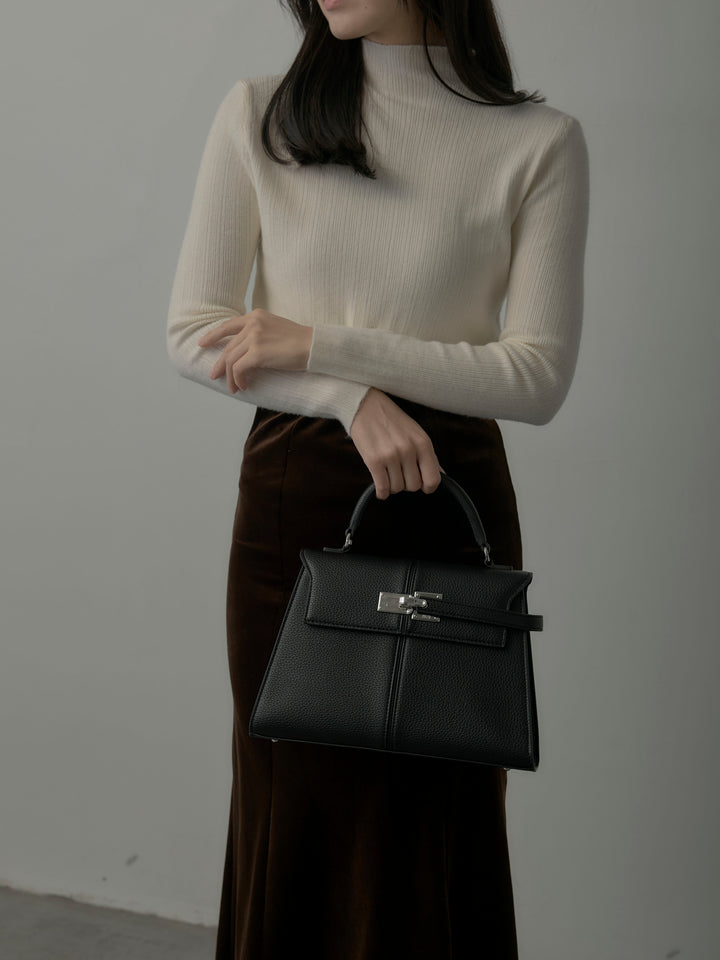 【SET】リブニットタートルネック+ベロアマーメイドスカート(2set)