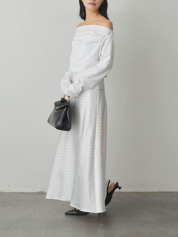 【Essential】2wayショルダードレープカットトップス