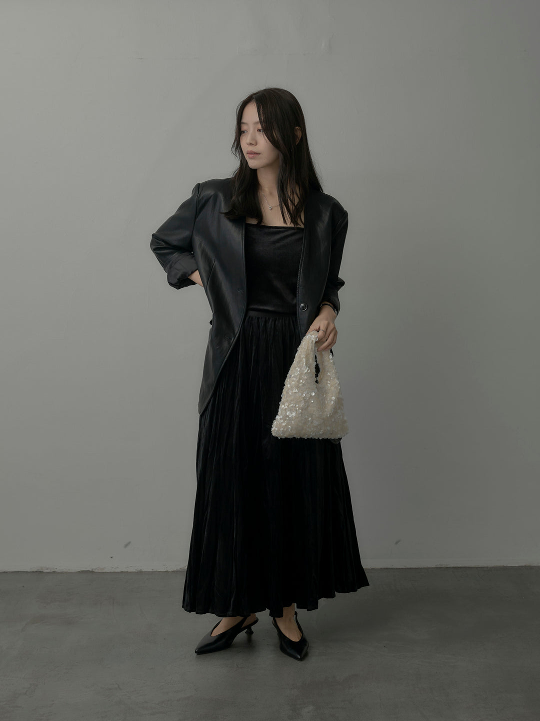 ベロアワッシャープリーツスカート