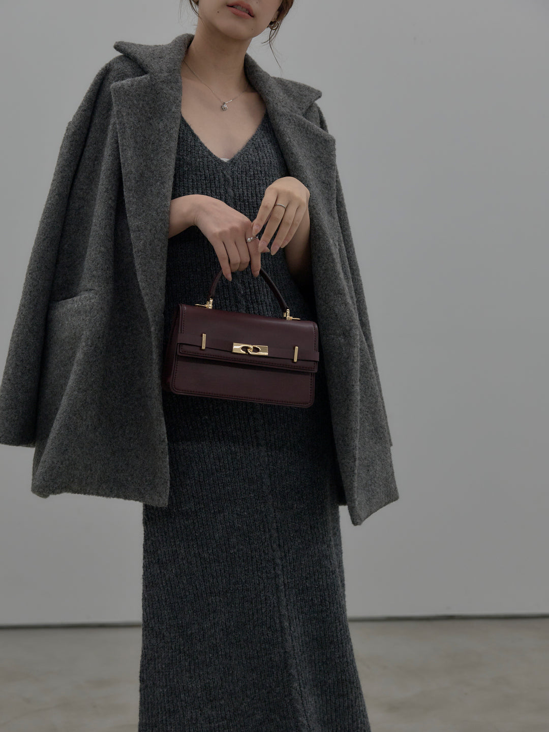 リュクスリブニットロングドレス