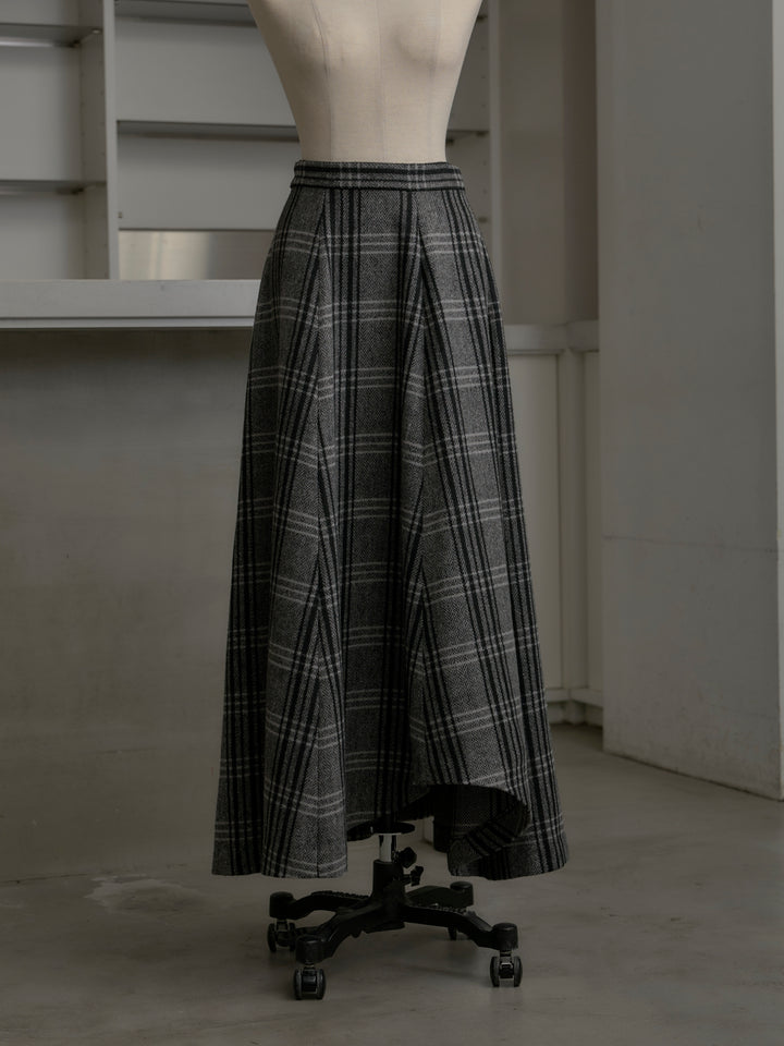 【Essential】クラシカルチェックウールタッチスカート