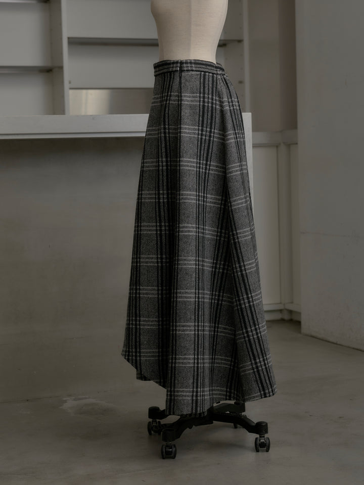 【Essential】クラシカルチェックウールタッチスカート