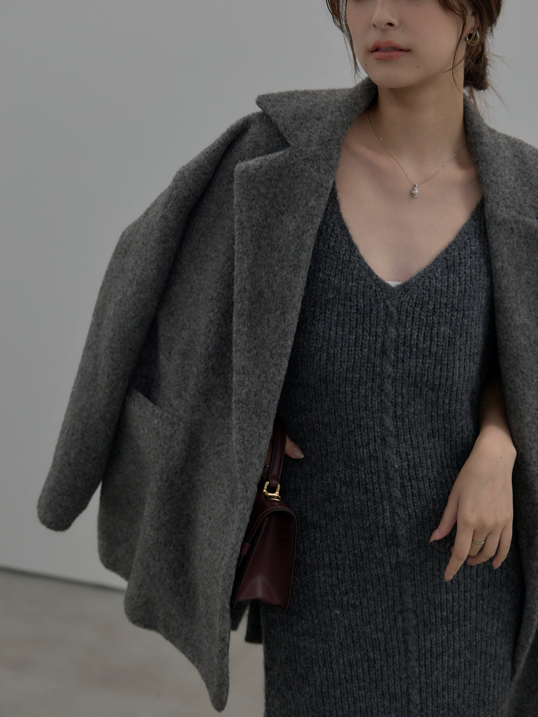 リュクスリブニットロングドレス