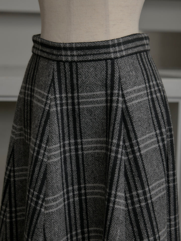 【Essential】クラシカルチェックウールタッチスカート