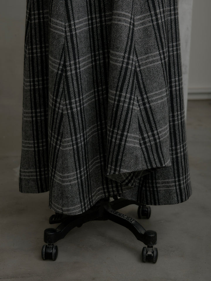 【Essential】クラシカルチェックウールタッチスカート