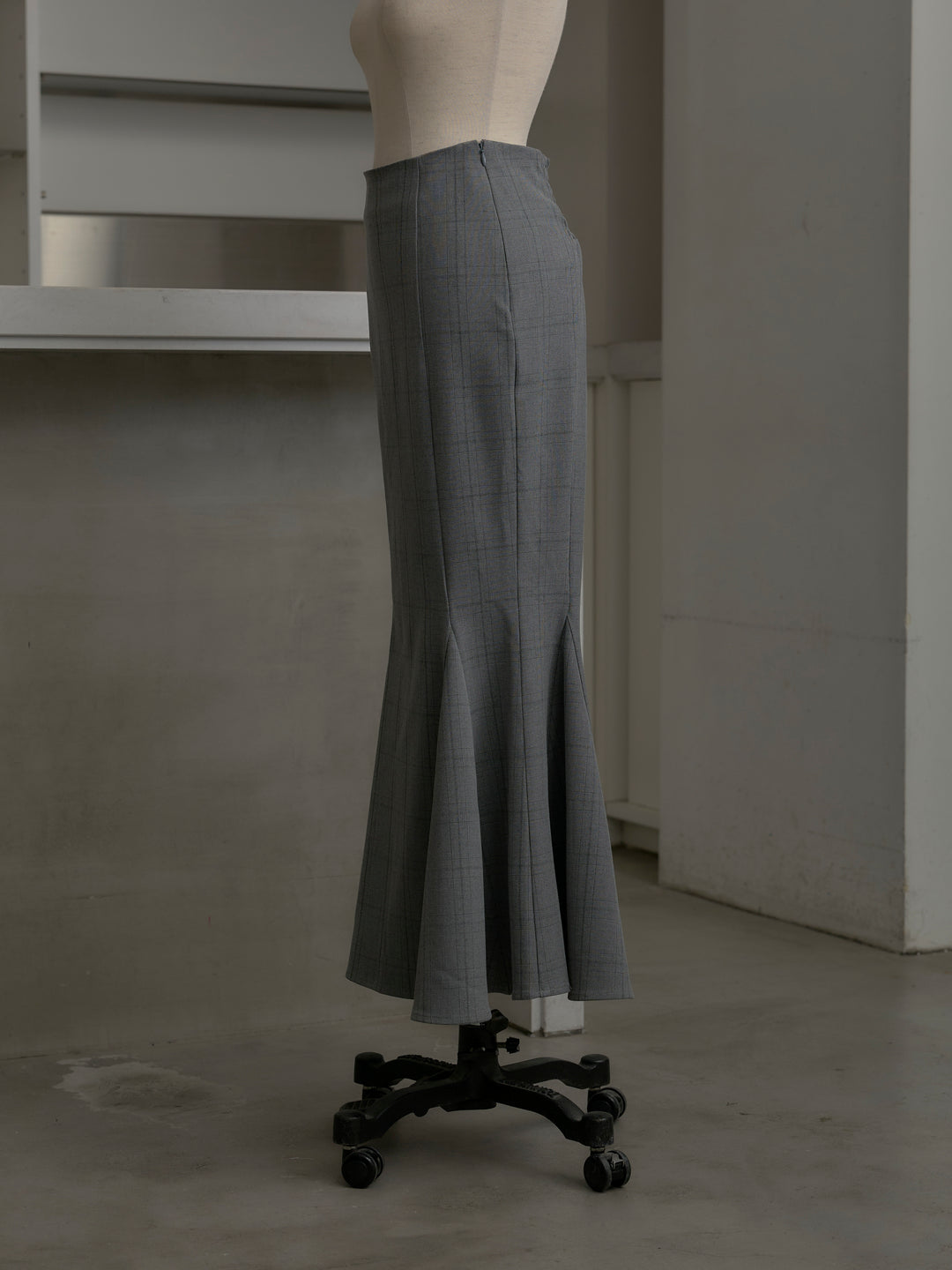 【Essential】チェック柄マーメイドスカート