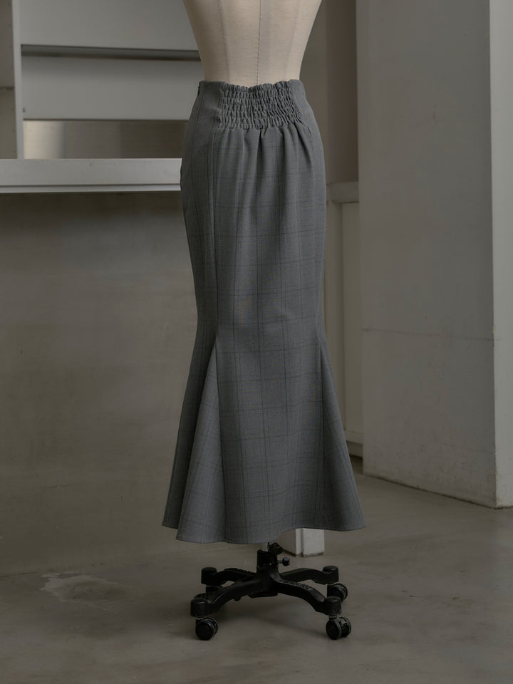 【Essential】チェック柄マーメイドスカート