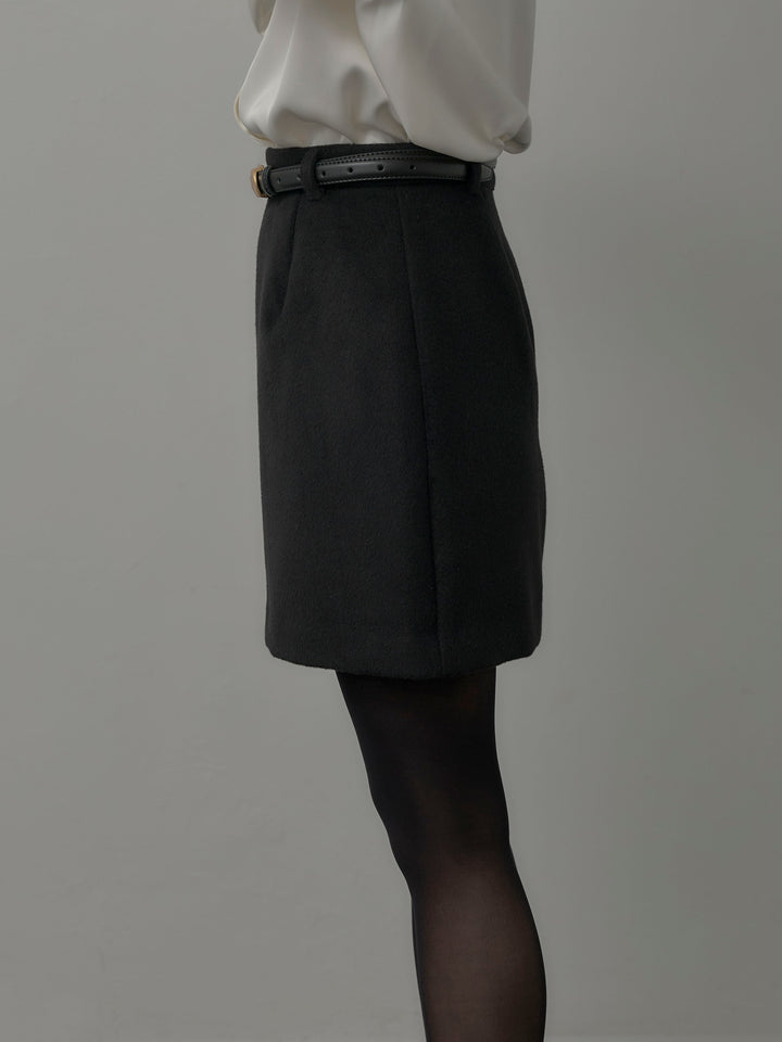 【Essential】ウールタッチミニスカート