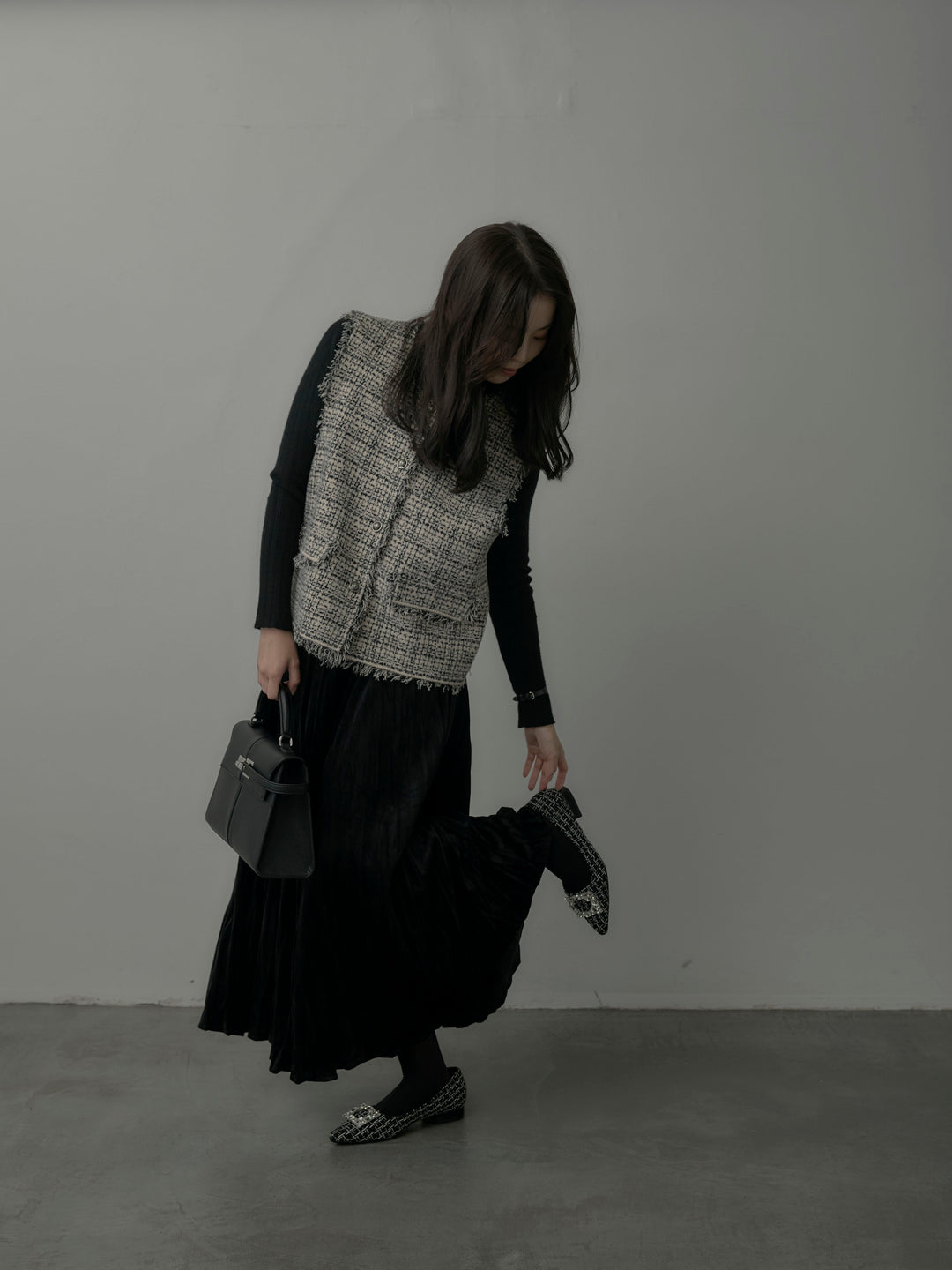 ベロアワッシャープリーツスカート