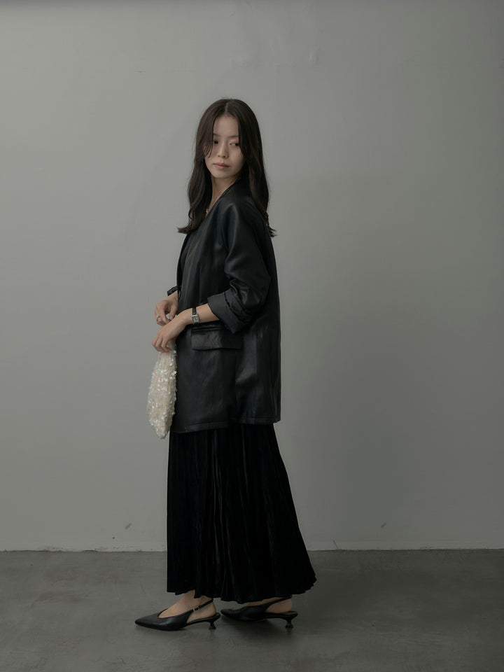 ベロアワッシャープリーツスカート