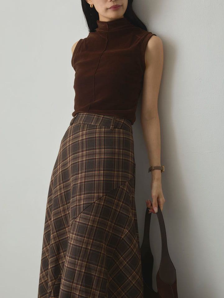 [予約]メッシュベロアノースリーブトップス