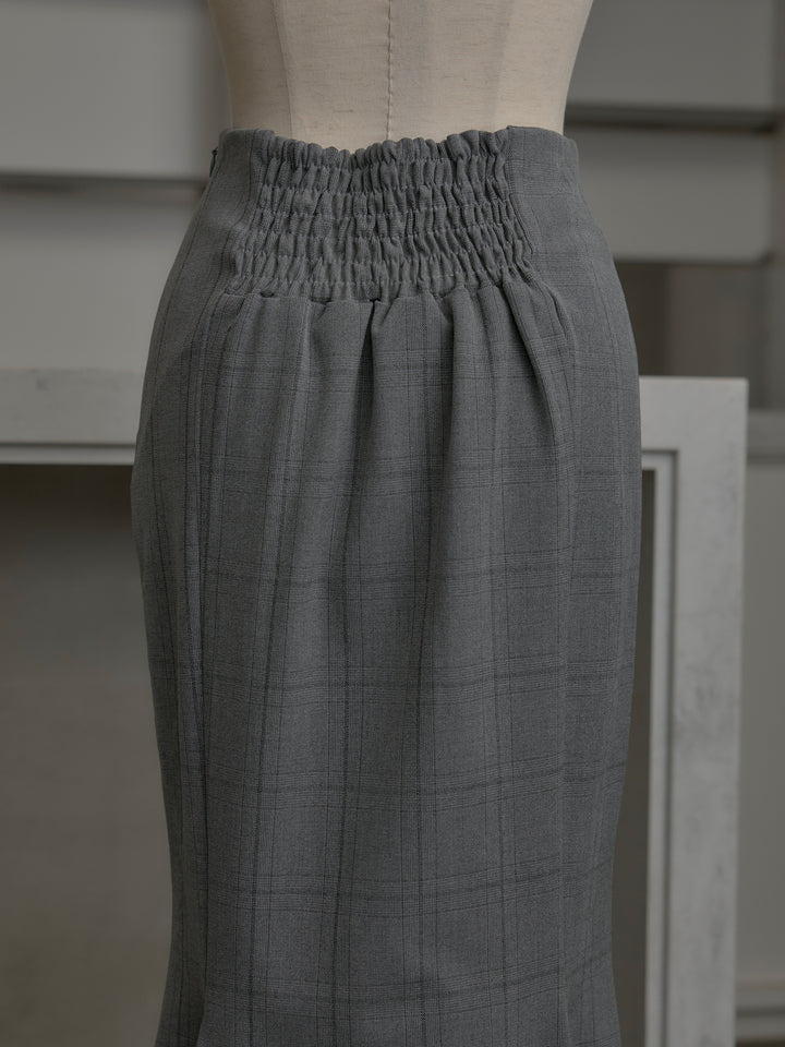 【Essential】チェック柄マーメイドスカート