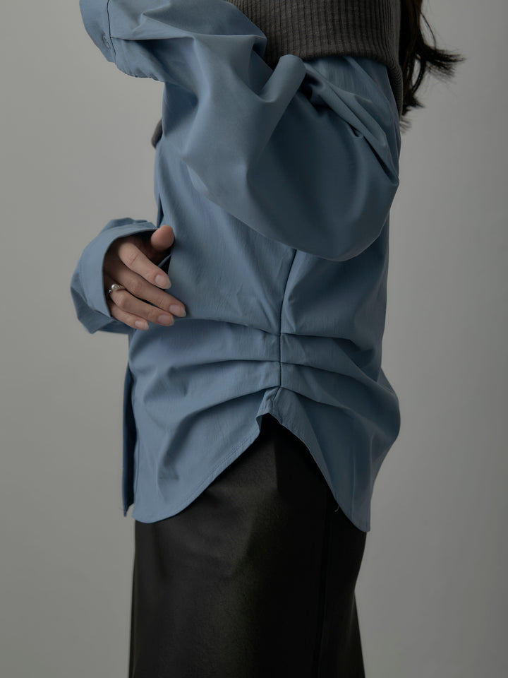 ニットシャツドッキングオフショルトップス