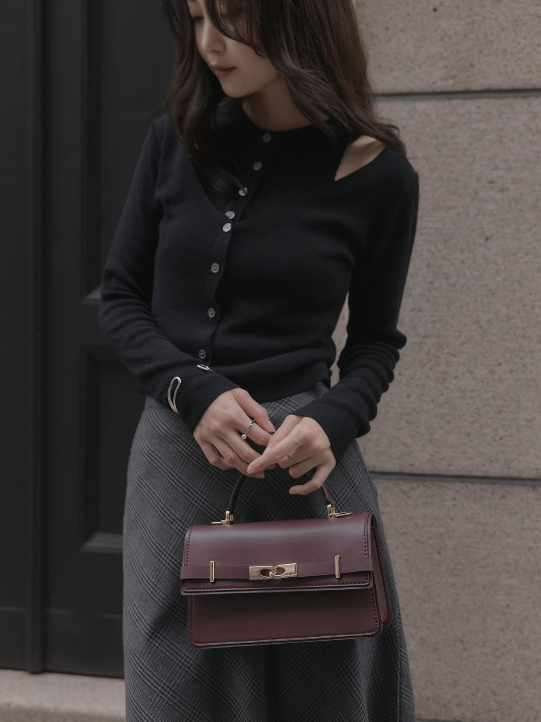 [予約]レイヤードデザインニットトップス