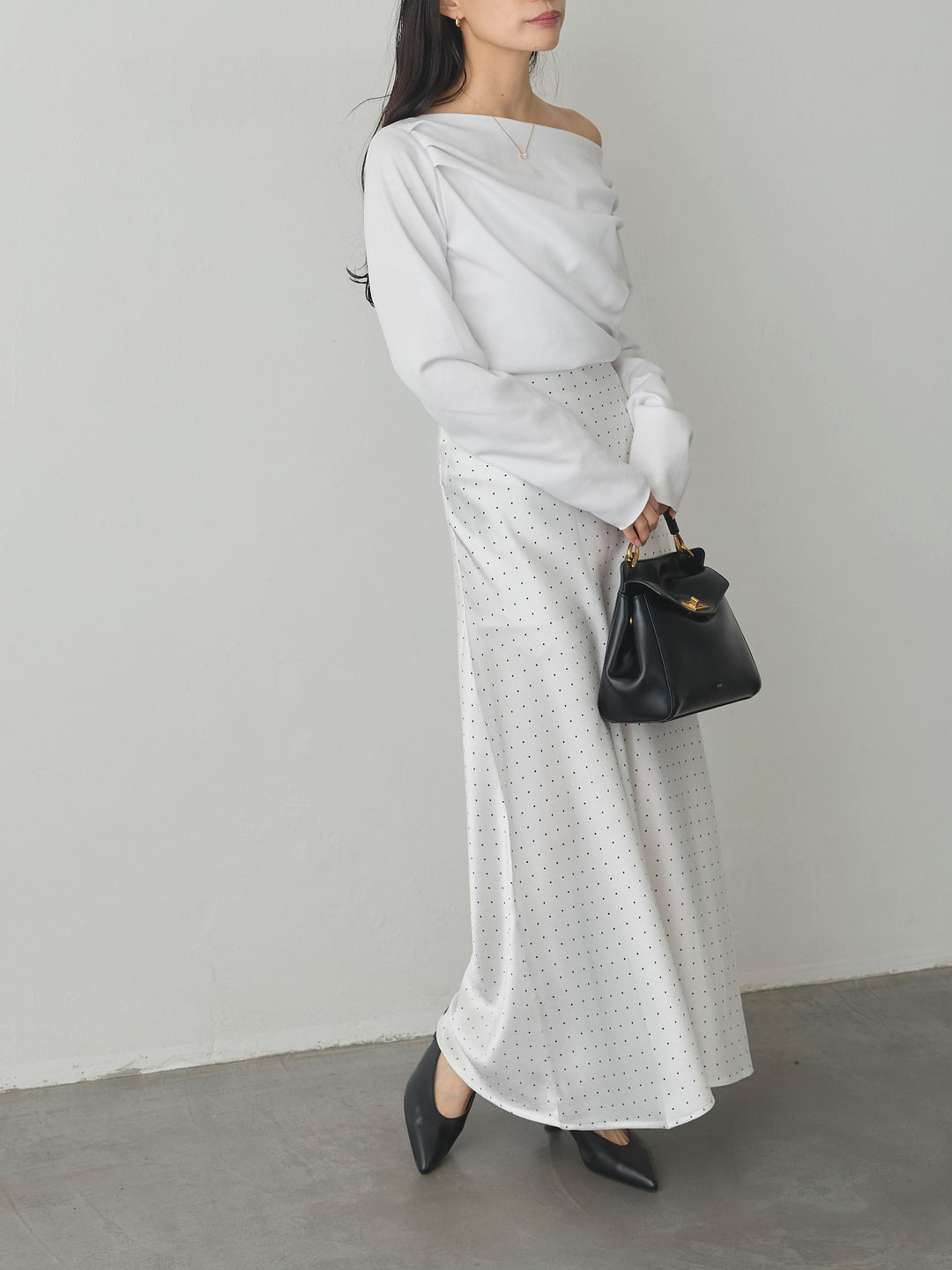 [予約]ドットサテンスカート