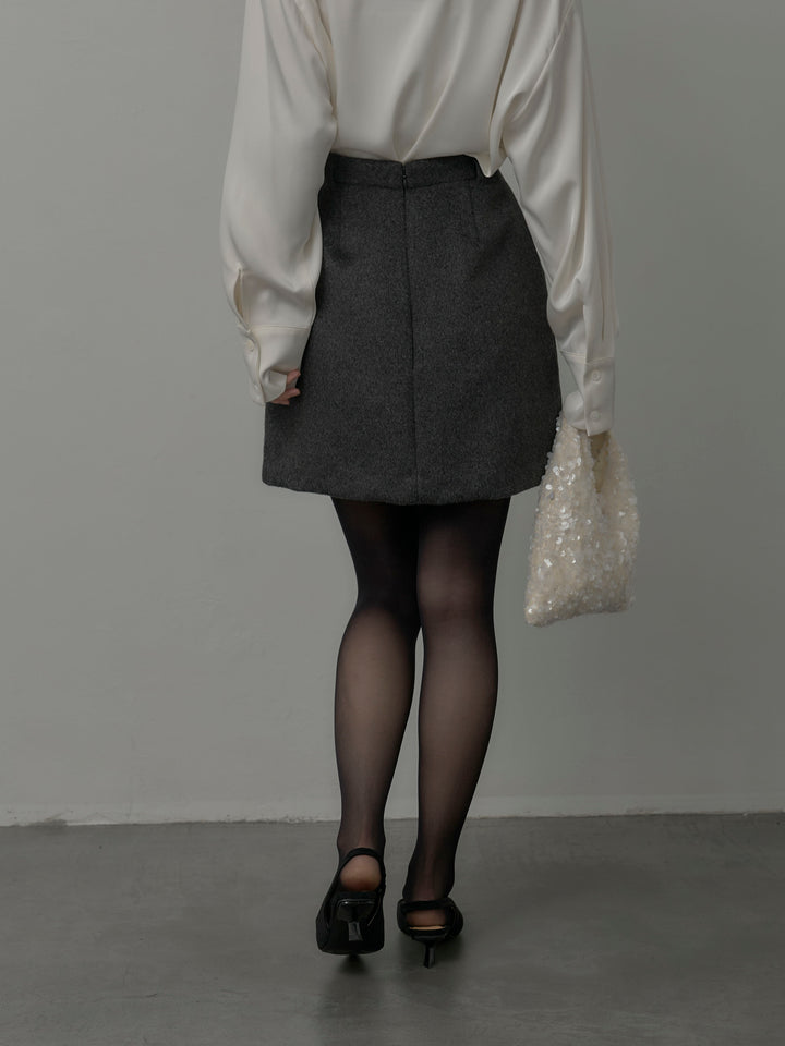 【Essential】ウールタッチミニスカート