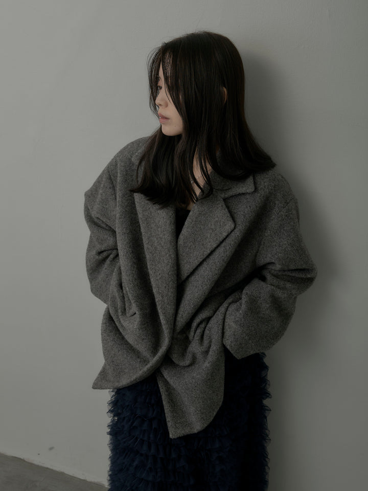 【SET】【Essential】オーバーサイズジャケットコート+ドラマチックフリルチュールスカート(2set)