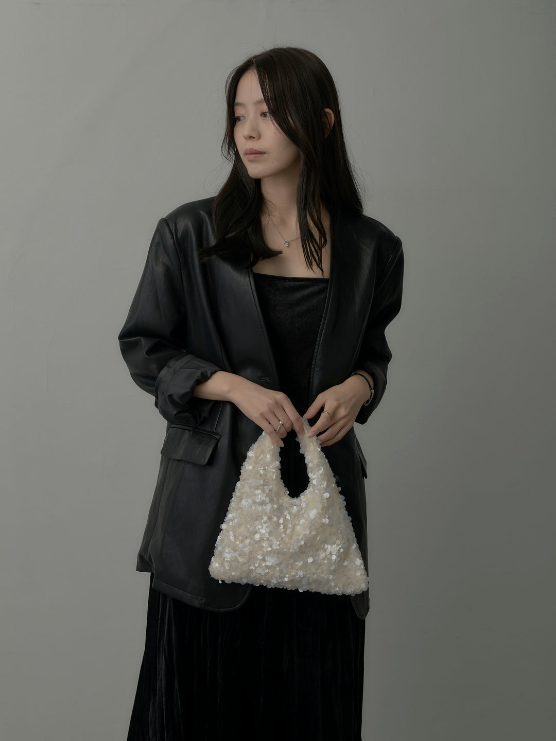 レザーノーカラージャケット