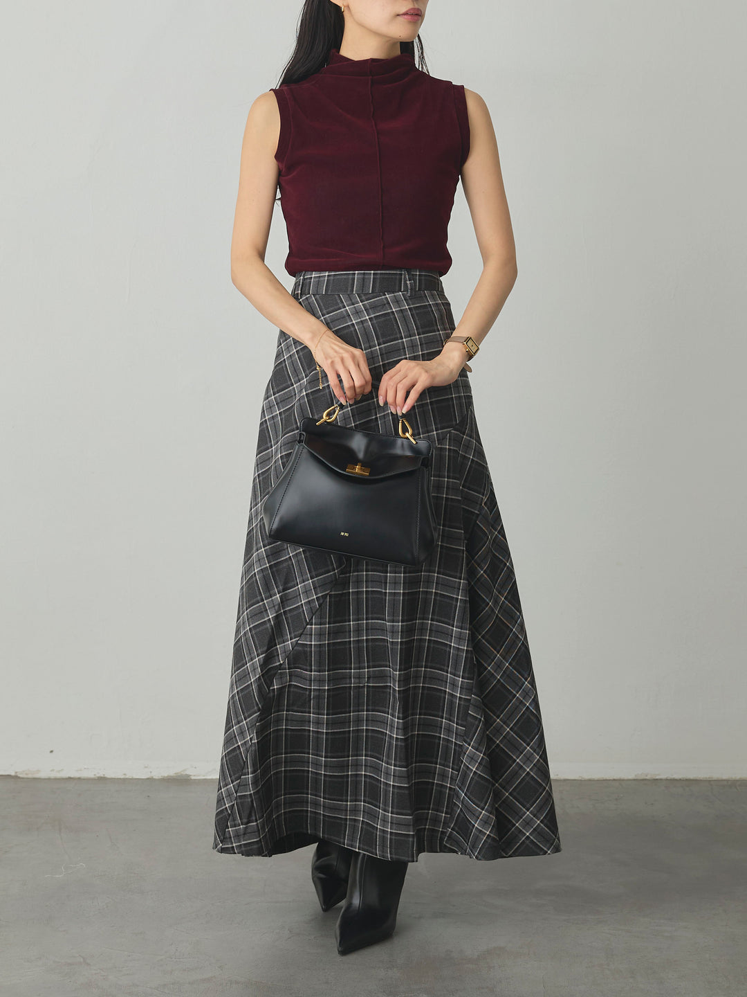 [予約]メッシュベロアノースリーブトップス