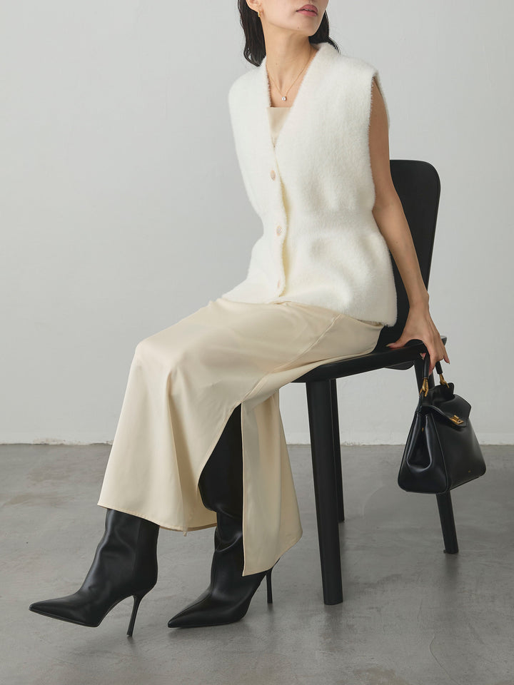 [予約]シャギーニットペプラムベスト