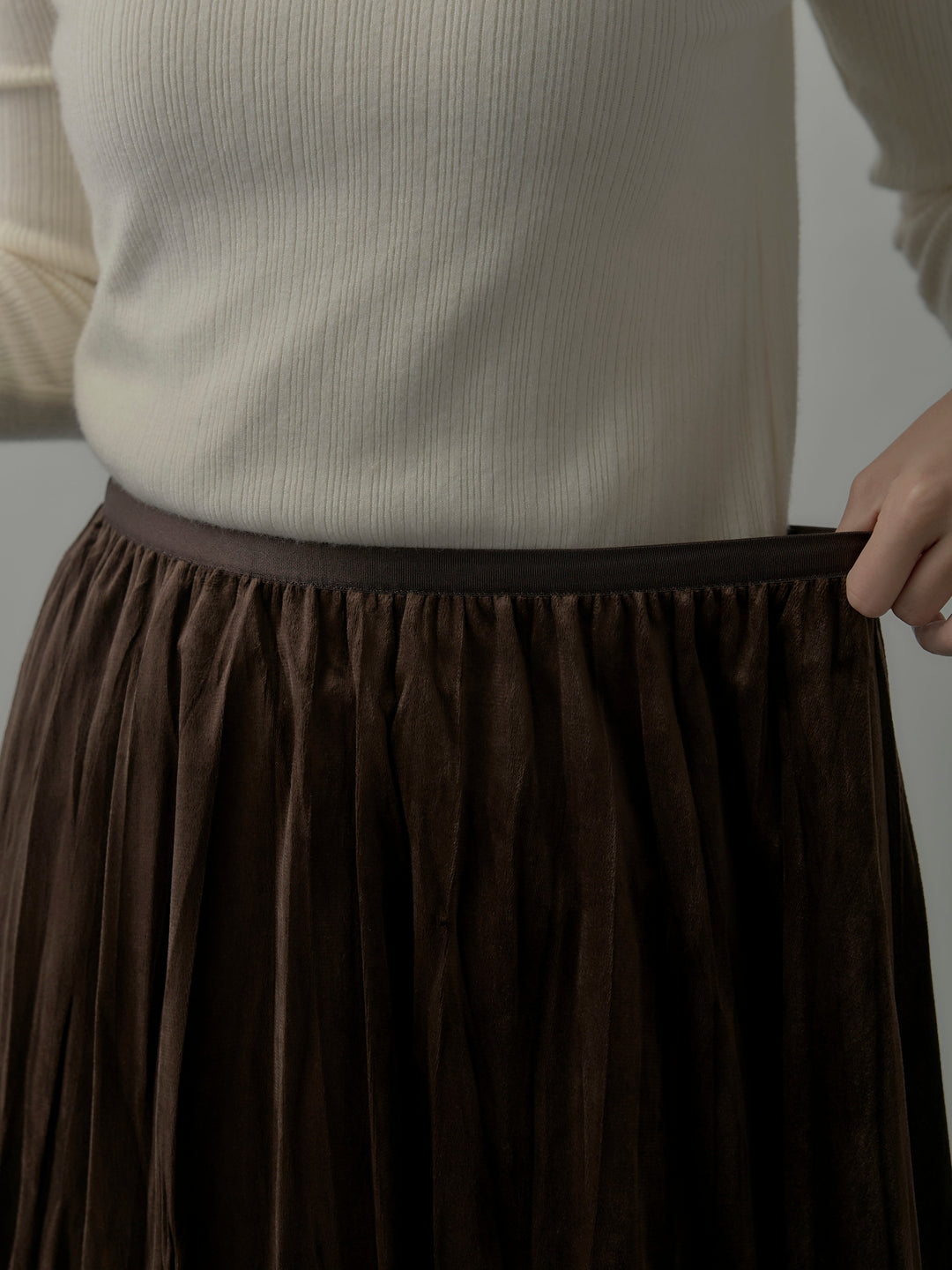 ベロアワッシャープリーツスカート