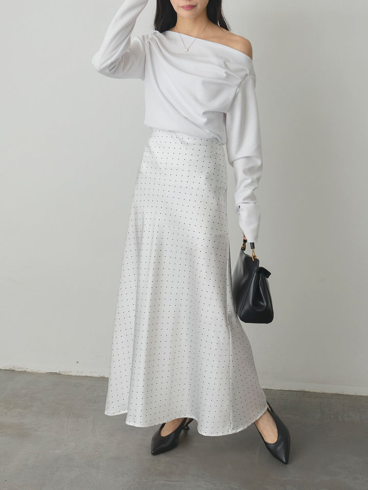 [予約]ドットサテンスカート