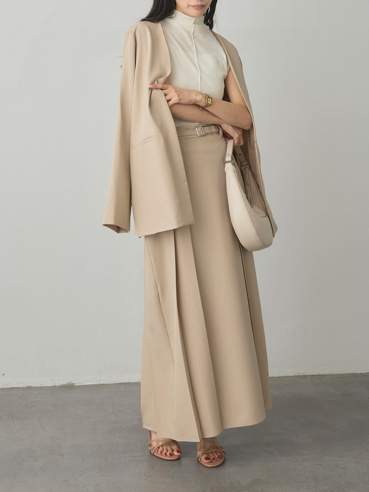 【Essential】フロントホックノーカラージャケット