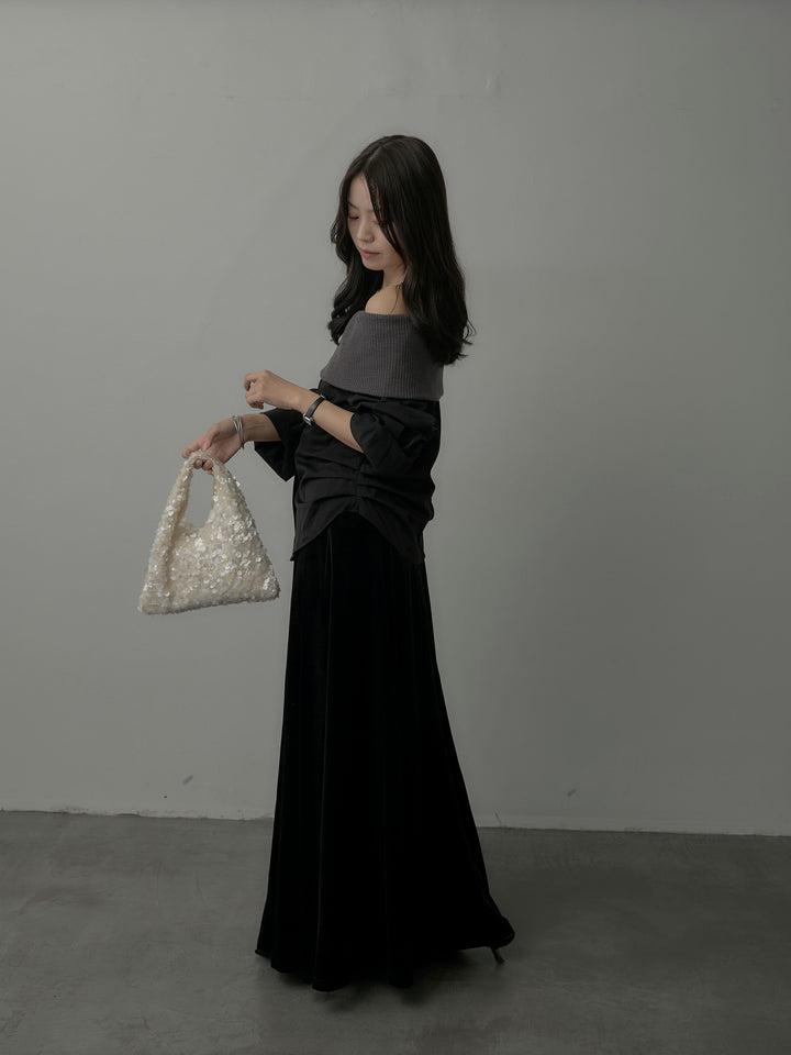 ベロアフレアロングスカート