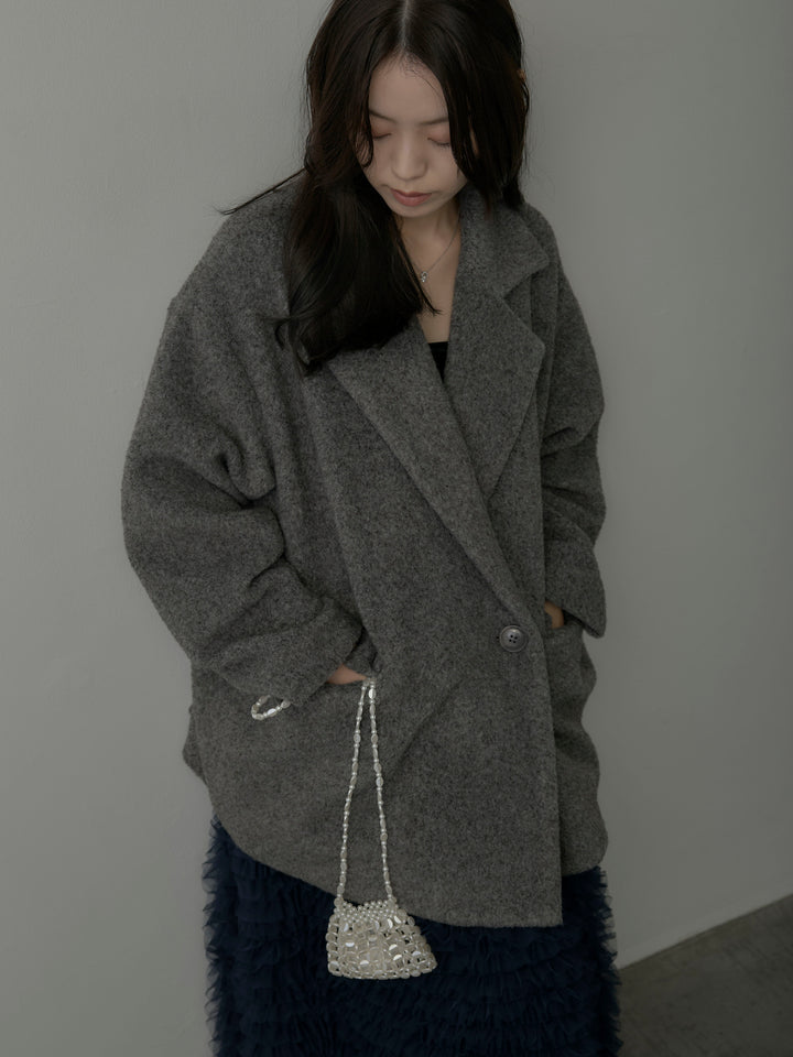 【SET】【Essential】オーバーサイズジャケットコート+ドラマチックフリルチュールスカート(2set)