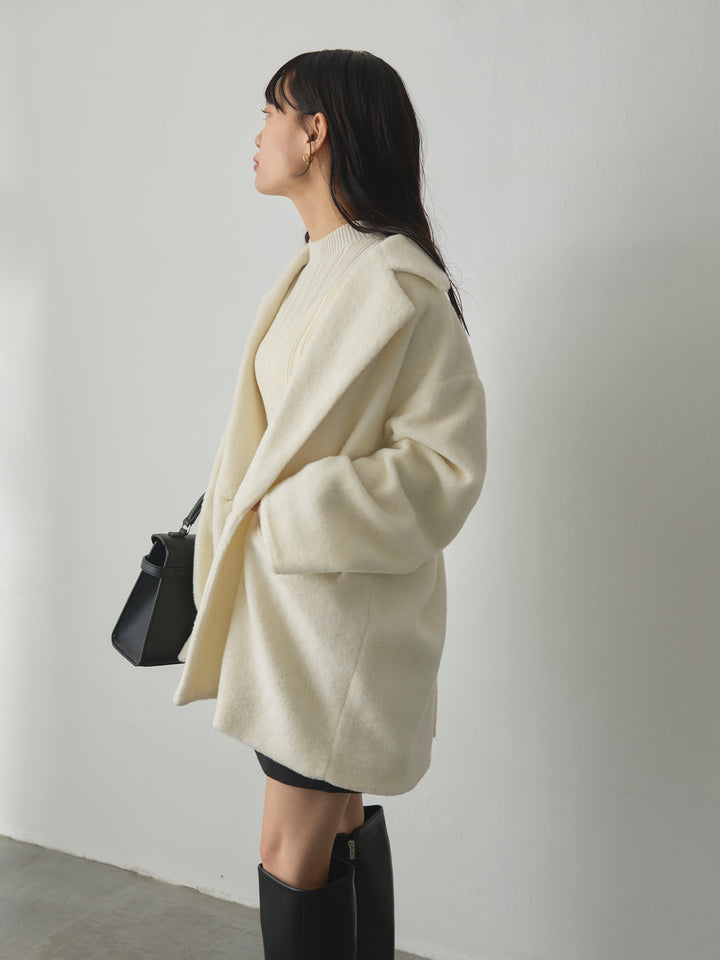 【SET】【Essential】オーバーサイズジャケットコート+【Essential】ウールタッチミニスカート(2set)