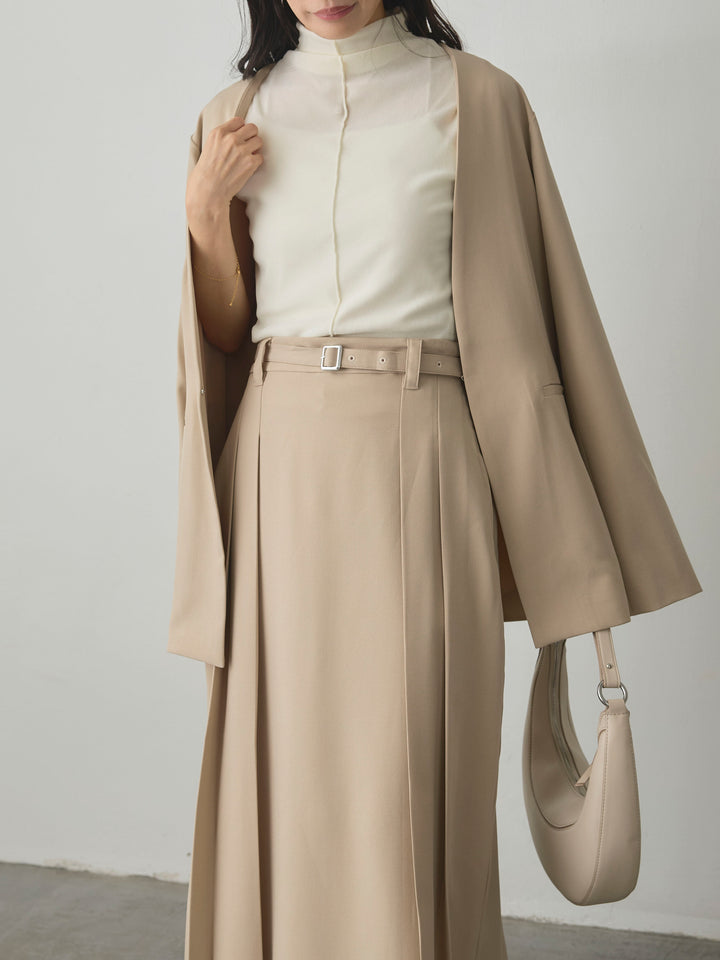 【Essential】フロントホックノーカラージャケット